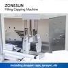 ZONESUN Tappatrice di riempimento automatico con trasportatore Pompa peristaltica Flacone roll-on per fiala di profumo liquido da tavolo ZS-AFC1Z