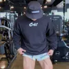 Avrupa ve Amerikan Trend Sıradan Spor Giyim Hoodies Yuvarlak Boyun Kazak Alt gömlek Erkekler Fiess Uzun Kollu