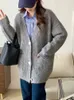 Damesbreien T -stukken Colorfaith Koreaanse mode chique vintage oversized truien vrouwen herfst winter gebreide vesten elegante tops swc3578jx 230316