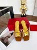 2023 Sandal Women Summer Slippers Patent Leather Lychee Crocodile Skin Maroon Fonce Khaki Triple White Brown Classic Black Men Slides Fashion Sandals 35-43