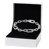 NOVITÀ Bracciale a catena a maglie per Pandora Autentico argento sterling Fashion Party Jewelry Per donna Uomo Fidanzata Regalo Braccialetti firmati a catena a mano con scatola originale