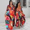 Ethnische Kleidung Muslimische Mode Afrikanische Chiffon Kleider Für Frauen 2023 Neuheit Drucken Maxi Femme Robe Langarm Nigerianischen Kleidung