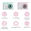 Appareils photo numériques Caméra pour enfants Fun Po Vlog Vidéo avec écran tactile HD 2,8 "Double lentille 800Wpx Fonctionnalité pour la fête d'anniversaire des enfantsDigital Lor