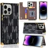 Ontwerper leer met kaart telefoonhoesjes voor iPhone 15 14 Pro Max mode print achterkant luxe mobiele shell volledige dekking beschermingshoes voor 13 12 11 Xs XR X 8 7 Plus