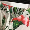 Stampa abito bretella canotta set per le donne fashion designer reggiseno maglietta temperamento fiore stampa gonne due pezzi