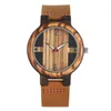 Wristwatches Wooden Men Watches Quartz Movement Unique Display Dial Luxury Wood Wristwatch For Male Wooden/Genuine Leather Strap 2023