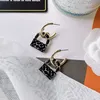 Luxury Women Bag Earrings 18k Gold Plated Charm Earring Black White Love Earring Designer Jewelry Couple Family Accessories Premium Gift Box