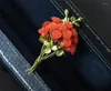 Broches csxjd echte metalen bronzen roos bouquet broche vrouwelijke pin