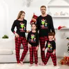 Grappige kerstfamilie matching pamas sets xmas papa mommy en ik pj's kleren plaid vader moeder kinderen pyjama outfits 230316