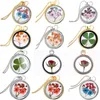 Pendant Necklaces Dried Rose Glass Floating Lockets For Women Flower Pendants Necklace Chain Choker Jewelry Gifts SouvenirPendant