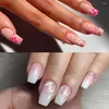 Künstliche Nägel 24 Stück Nagelspitzen Kristall DIY Full Cover Flower Ballerina Fake Short French