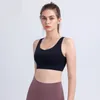 Women Fitness Bra Tops Fintness Tank Vest Solid Workout Breathble Gym Gathered Shockproof Top Female