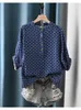 Women's Blouses 5 Colors - Lamtrip 2023 Spring Polka Dots Patroon Lantaarn Sleeve katoengaren Vintage Mori Girl Shirt Blouse