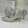 Sandalen 2023 Frauen Silber Braut Hochzeit High Heels Damen Party Kleid und Tasche Set Spitz Zehen Dünne Prinzessin Kristall Schuhe