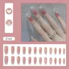 Faux ongles papillon belle fille Nail Art portable presse sur faux conseils avec colle et autocollant 24 pièces/boîte portant des outils comme cadeau