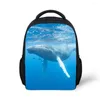 Backpack Light School Bag Cool Whale Hubback Design Garotas Crianças Crianças Daypack Durável Eco-Amigo Durável