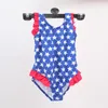 Criança de roupas de banho feminina 1-4t Mini Ruffles Swimsuit de um pedaço de banho Terno de banho Girls infantil gotas de roupas de praia