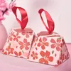 Gift Wrap 10/20/50Pcs Creative Gift Box Cherry Blossom Pattern Girl Gift Box Wedding Candy Dragee Gift Packaging Box Wrapping Gift Bag 230316