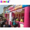 Фаст-фуд Оксфорд розовый гигантский надувной карнавальный магазин угощений/концессионный стенд/киоск для мороженого попкорна с воздуходувкой