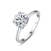 Nowy luksusowy super błyszczący cyrkon S925 Srebrny pierścień Modna i urocze kobiety klasyczny pierścionek projektowy Bankiet Biżuteria
