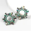 Boucles d'oreilles clous Boucles d'oreilles déclaration Sunburst Grand vert Champagne rose arc-en-ciel rond surdimensionné R230619