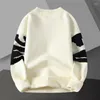 Herensweaters Letter Contrast Afdrukken Trui Pullover Ronde hals Heren Sweter Koreaanse ontwerper Mode Gebreid Noel Kazak