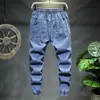 Men's Jeans Plus Size 7XL 8XL 9XL 10XL Men's Jeans Fashion Casual Jogger Harem Denim Pants 3 Colors Hip Hop Splice Slim Male Trousers 230316