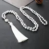 Pendant Necklaces 108 Nature Stone Beads Necklace For Women Men Handmade Knotted Beaded Classic Tassel Japamala Jewelry Souvenir