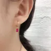 Boucles d'oreilles créoles LKO véritable 925 en argent Sterling Rectangle coloré boucle d'oreille pour les femmes élégant Chic fête bijoux filles cadeau