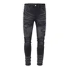 Men's Jeans style design black series ripped printed jeans with hole for men and women spring and summer high street patch denim pants 230316