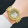 Armbandsur kvinnor tittar på lyxiga rostfritt stål diamant strass casual kvarts klocka för kvinnlig klocka relogio feminino