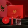 Best verkopende TDL Love Red Tone Beauty Set Box Valentijnsdag geschenkdoos Driedelige make-upset Luchtkussen Lipglazuur parfum Boetiekcadeau Snelle levering