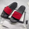 Designer chinelos homens mulheres slides couro borracha sandália impressão plataforma sapatos moda casual listrado chinelo com caixa original 35-48