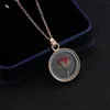 Pendant Necklaces Dried Rose Glass Floating Lockets For Women Flower Pendants Necklace Chain Choker Jewelry Gifts SouvenirPendant