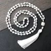 Pendant Necklaces 108 Nature Stone Beads Necklace For Women Men Handmade Knotted Beaded Classic Tassel Japamala Jewelry Souvenir