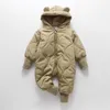 Rompers Milancel Winter Baby kledingbont voering Peuter Girls Rompers Bear Pak Infant Outfit 230316