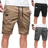 Mäns shorts plus size Men Casual Shorts Solid Color Straight Kne Length Wide Leg Multi Pockets last Shorts Summer 2021 Streetwear Shorts G230315