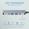 USB 1*USB 2.0 및 1*3.5mm 오디오를 가진 1*USB 3.0 인 Type-C에서 HD MI USB C HUB PD 어댑터 허브