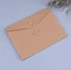 Bruin Kraft Paper A4 Documenthouder Bestand Storingszak Pocket Envelop Blank met opslag String Lock Office Supply Pouch SN4105