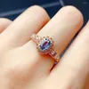 Кластерные кольца прибытие естественное и настоящее синее сапфировое кольцо 925 Серебряное серебро серебряное