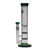 SAML 30 cm Tall Glass Straight Bong Hookahs Vattenrör dubbla honungskakor Percolator Dab Rig Joint 18-14mm PG3024 BLÅ