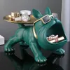 Decorative Objects Figurines Resin Dog Statue Living Room Decor Decorative Storage Tray Sculpture Figurine for Home Interior Desk Decoration 230314