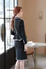 スカートとジャケット付きの2ピースドレス秋の冬のフォーマル女性ビジネススーツコート高品質のファブリックOLスタイルプロフェッショナル230316