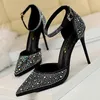 Отсти туфли Bigtree Shoes Shiny Swinestones High Heels Ladies Shoes Women Pumps Stiletto Sweet Women Heels Свадебные туфли женские сандалии 10 см 230316