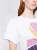 Isabel Marant Women Designer T Shirt الحظر القانوني للألوان والتباين الكلاسيكي المطبوع من القطن المطبوع عن العنق