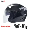 Casques de moto 2023 arrivée demi casque double lentille visage hommes femmes quatre saisons masque ouvert