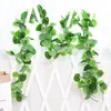 Decorative Flowers 120pcs Leaf 2.2M Artificial Grape Leaves Creeper Ivy Vine Fake Garland Green Plants For Wedding Home Decor DIY Wall