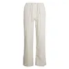 Men's Pants White Men 2023 Casual Loose Lightweight Yoga Trousers Mens Summer Beach Long With Drawstring Button