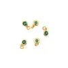 Charms 10PCS Small Round Pendant Beautiful Single Zircon Bracelet Necklace DIY Jewelry Making Mini