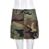 Damen-Minirock, Designer-Kleidung, 2023, Sommermode, vollständig geöffneter Rock, Camouflage-Taschenrock, Seitenschlitz, sexy Kleid